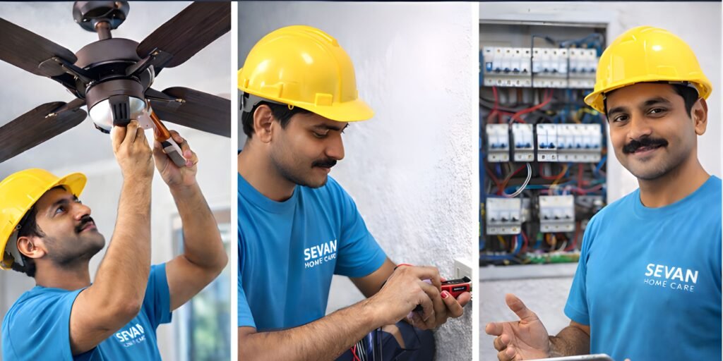 Electrician repairing electrical wiring in Pune home